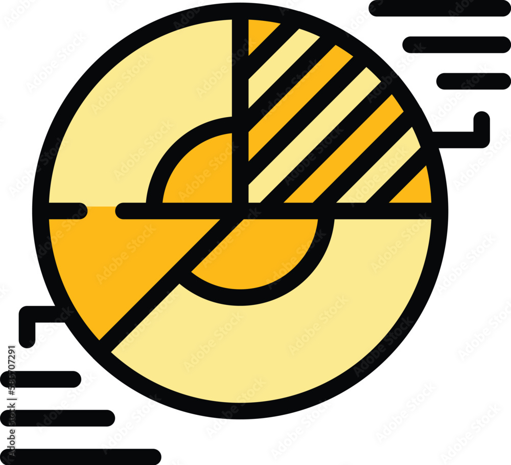 Aufkleber result money pie chart icon. outline result money pie chart vector icon for web design isolated on w