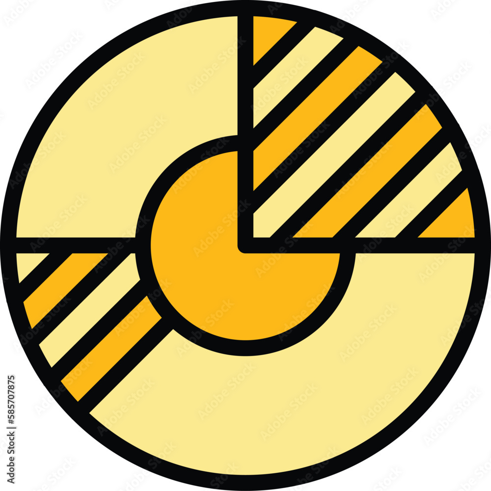 Poster result money piec chart finance icon. outline result money piec chart finance vector icon for web de