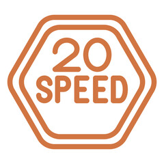 Vector Design 20 Speed Limit Icon Style