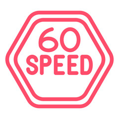 Vector Design 60 Speed Limit Icon Style