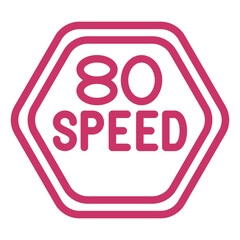 Vector Design 80 Speed Limit Icon Style