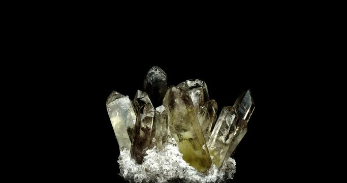 artificial smoked quartz citrine. macro detail texture background. close-up raw rough unpolished semi-precious gemstone