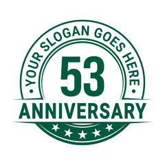 53 years anniversary logo design template. Vector illustration.	