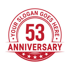 53 years anniversary logo design template. Vector illustration.	