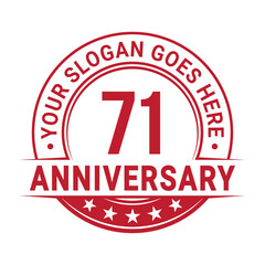 71 years anniversary logo design template. Vector illustration.	