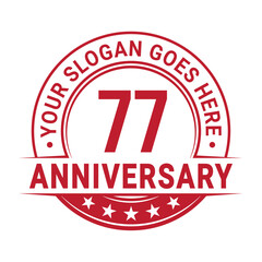 77 years anniversary logo design template. Vector illustration.	