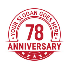 78 years anniversary logo design template. Vector illustration.	