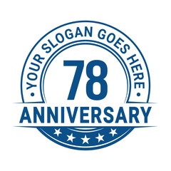 78 years anniversary logo design template. Vector illustration.	