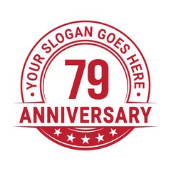 79 years anniversary logo design template. Vector illustration.	