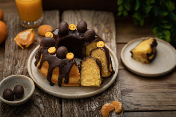 bundt cake moelleux gâteau fondant fait maison aux agrumes orange kumquat chocolat
