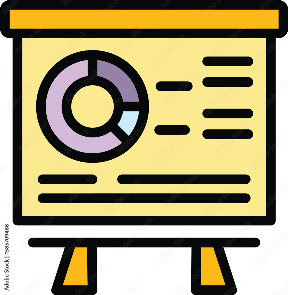 Poster lesson market studies icon. outline lesson market studies vector icon for web design isolated on whi