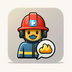 Fire Fighter / Fire Man Logo. Generative AI
