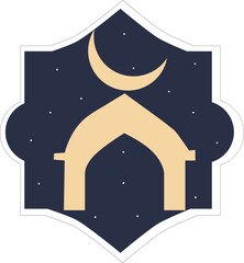 black color mosque vintage icon Ramadan and Islamic Eid