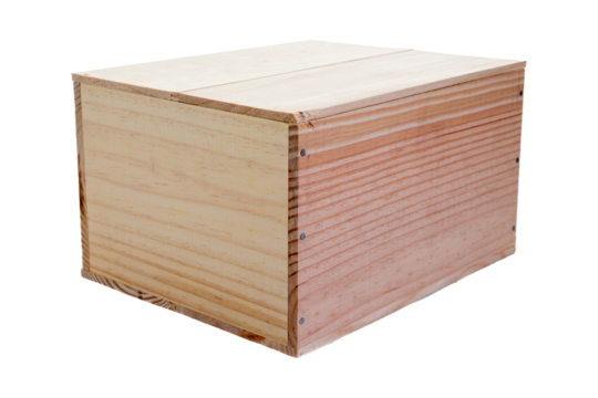 closed 12 bootle wood wine gift box isolated on PNG transparent white background