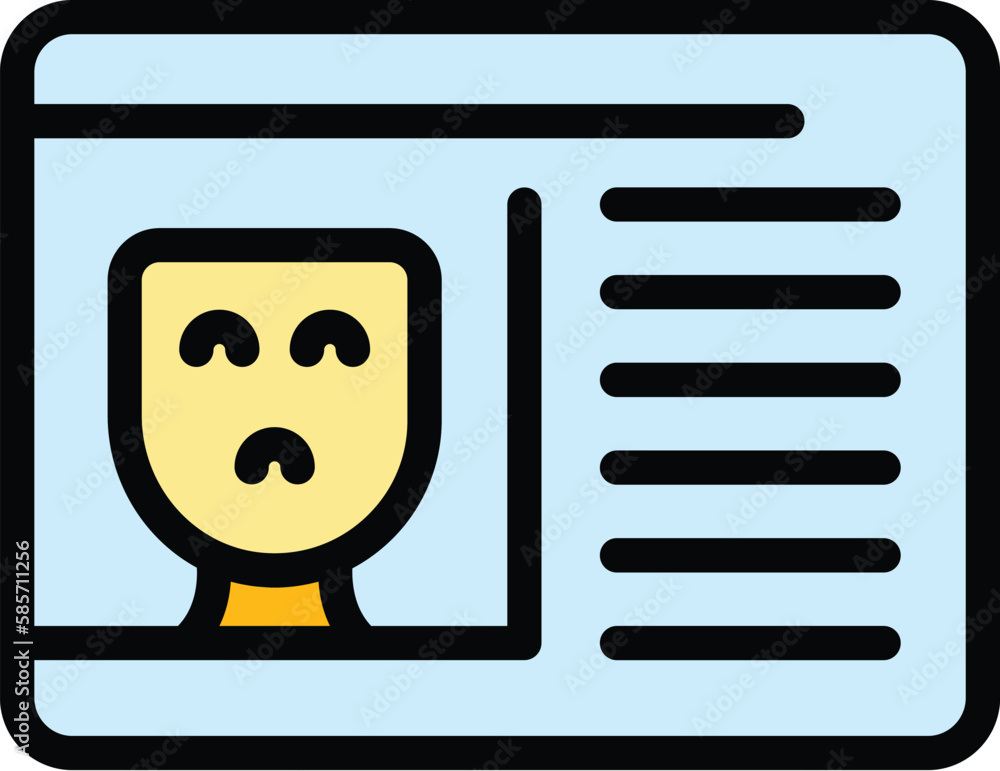 Poster sad consumer icon. outline sad consumer vector icon for web design isolated on white background colo