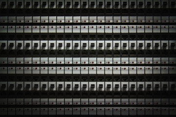 patch panel of the 6th category close up