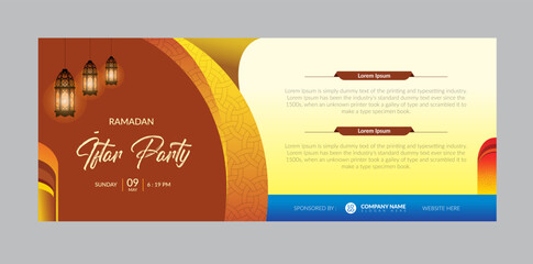 Iftar party banner design template