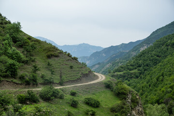 Beautiful mountain road in Dagestan Republic, Russia