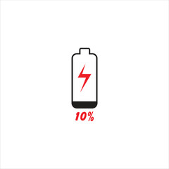 10 percent chart. Vector percentage infographics. Isolated gradient icon. Sign for download, battery charge, growth, progress, business, design