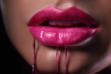 close up of a female lips, generative AI