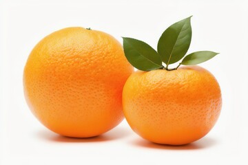 Group of slices, whole of fresh orange fruits isolated on white background, Generative AI.