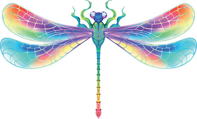 Rainbow symmetrical dragonfly