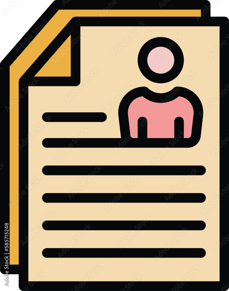 Poster student data icon. outline student data vector icon for web design isolated on white background colo