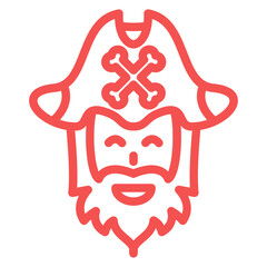 Vector Design Pirate Beard Icon Style