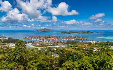 Panoramic view of Eden Island (Mahe, Seychelles)
