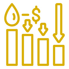 Vector Design Oil Price Decrease Icon Style