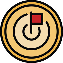 Education goal icon. Outline Education goal vector icon for web design isolated on white background color flat