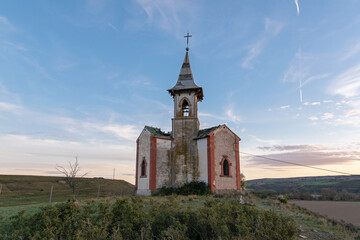 Fototapeta na wymiar Abandoned church. Rural depopulation