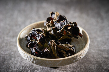 dried wood ear , mushrooms, ingredients