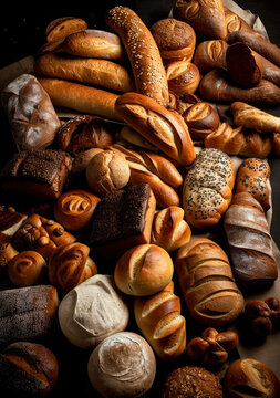 vast array of different breads, ai generative