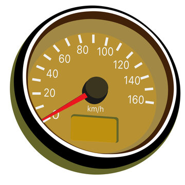 recommend clip art: speedometer in a semi realistic style. a device for measuring speed in a car in vector. 