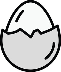 Egg food protein icon. Outline Egg food protein vector icon for web design isolated on white background color flat