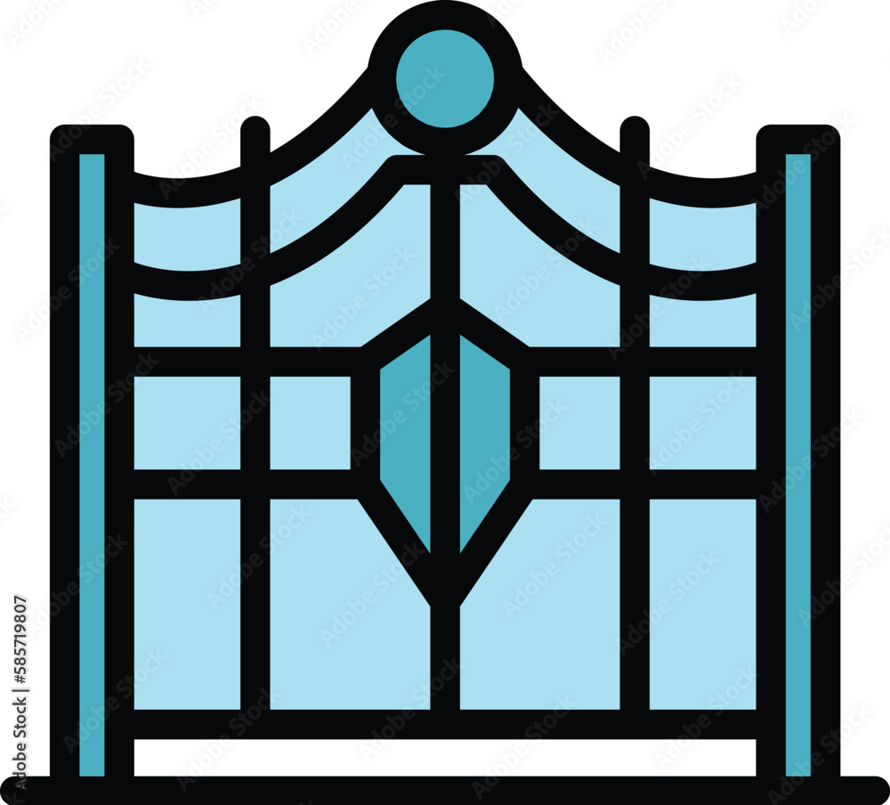 Poster gate control icon. outline gate control vector icon for web design isolated on white background colo