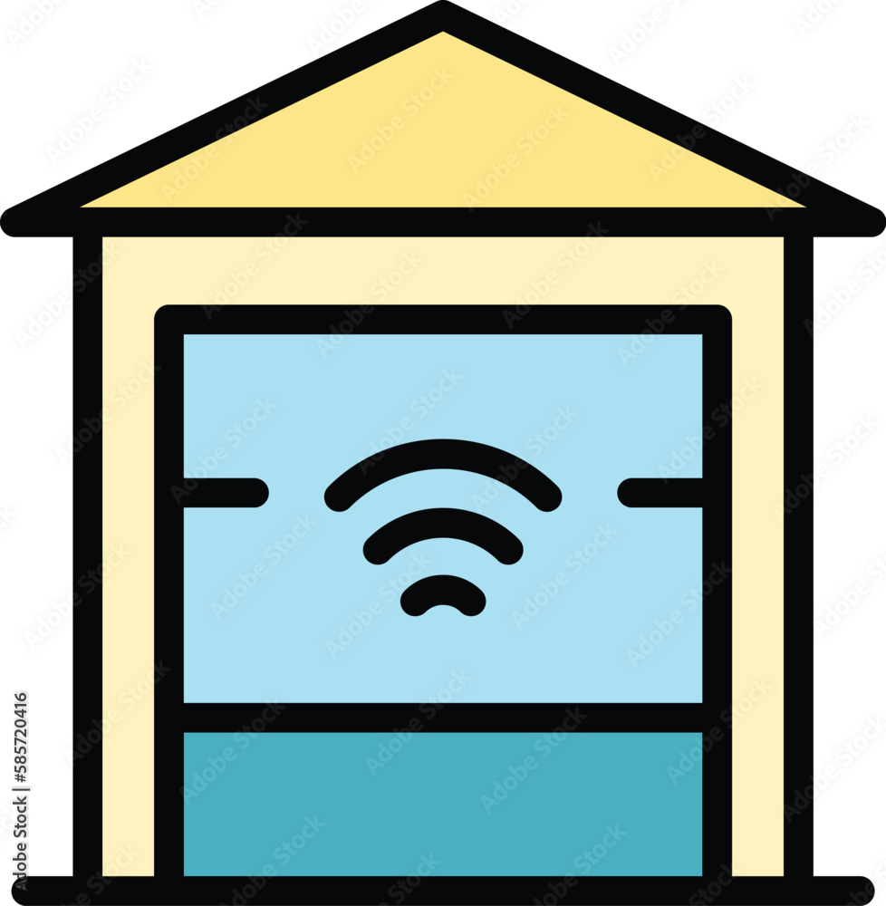 Poster smart house icon. outline smart house vector icon for web design isolated on white background color 