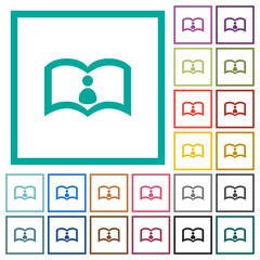 User guide flat color icons with quadrant frames