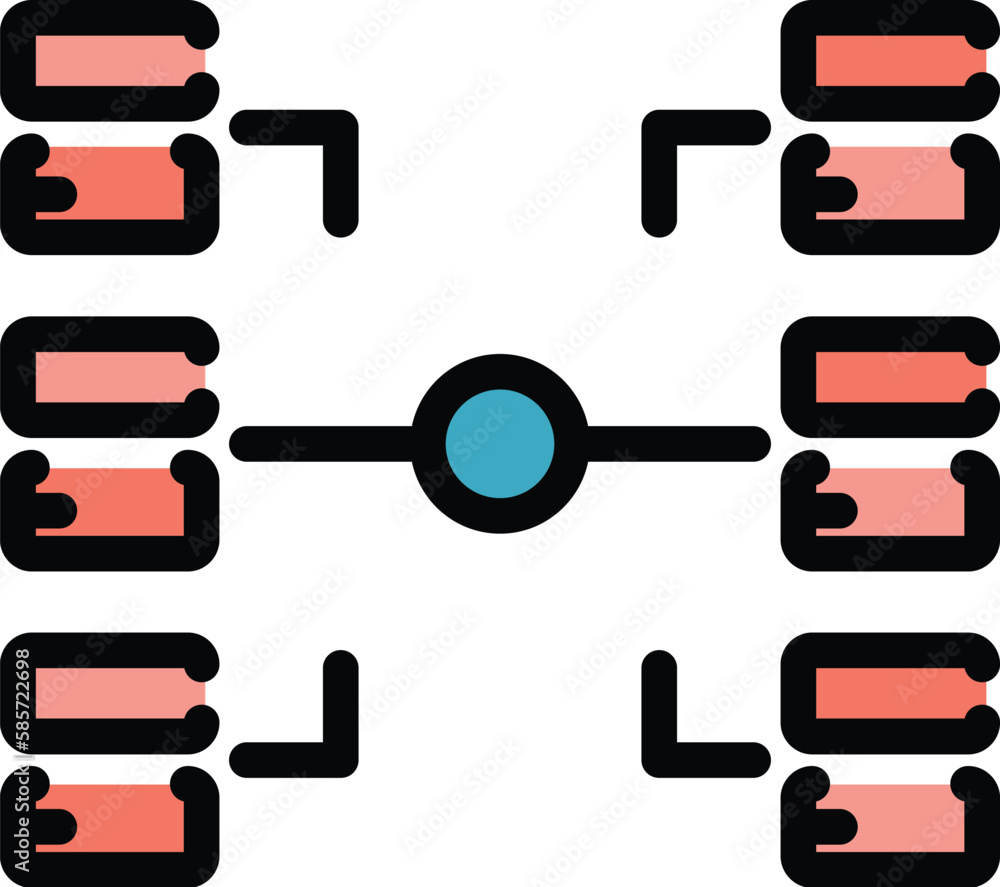 Poster big data connection icon. outline big data connection vector icon for web design isolated on white b
