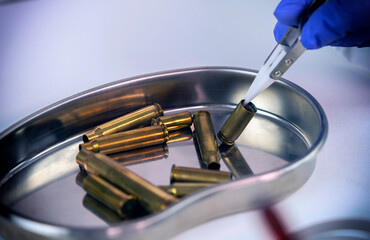 Criminalistic Laboratory, Bullet shell analysis, conceptual image
