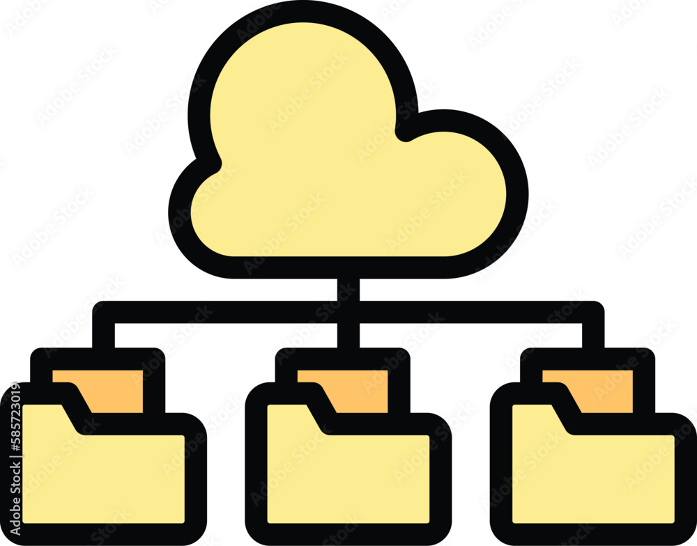 Poster data storage cloud icon. outline data storage cloud vector icon for web design isolated on white bac