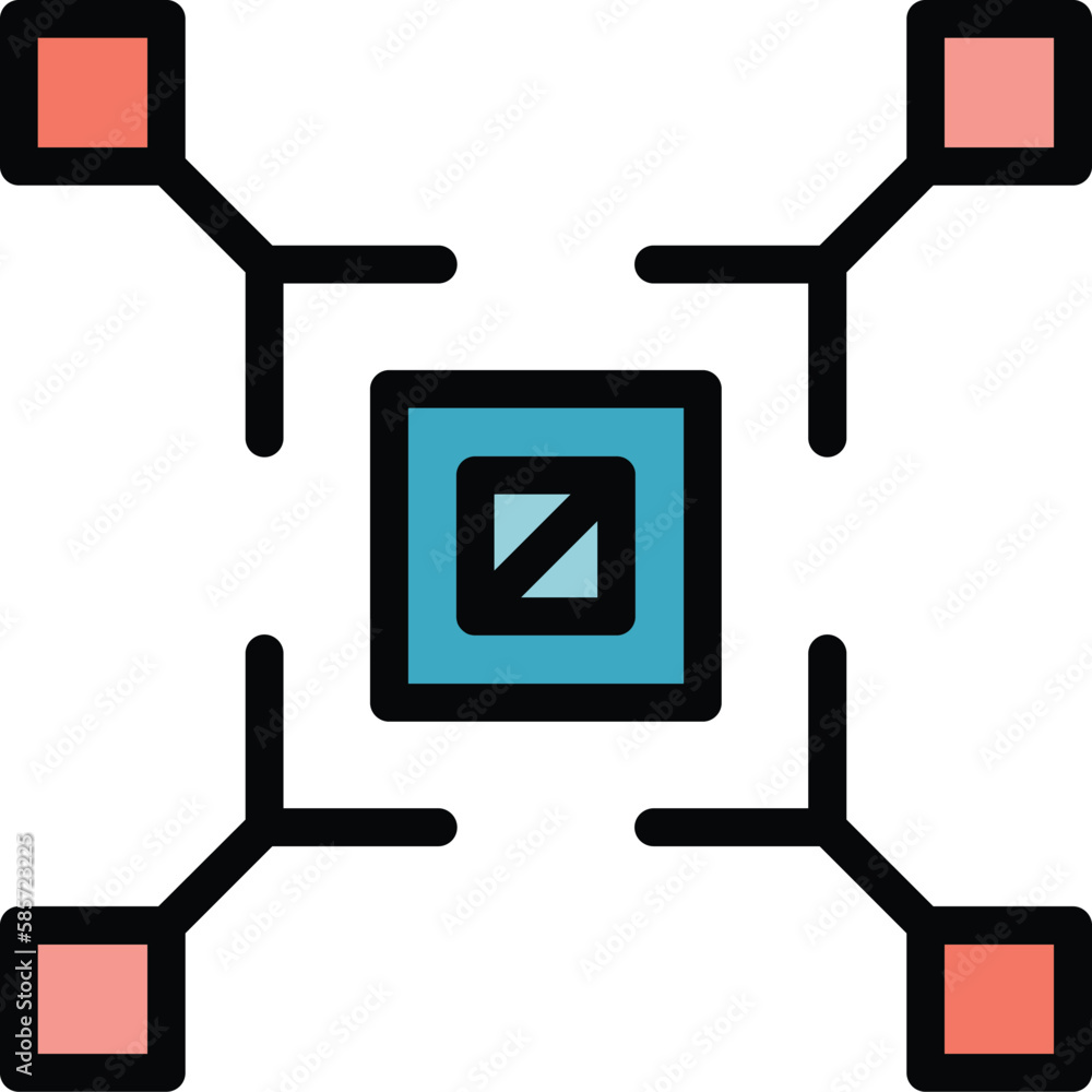 Poster big data system icon. outline big data system vector icon for web design isolated on white backgroun