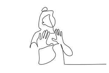 woman making a no stop dislike sign