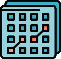 Smart data icon. Outline Smart data vector icon for web design isolated on white background color flat