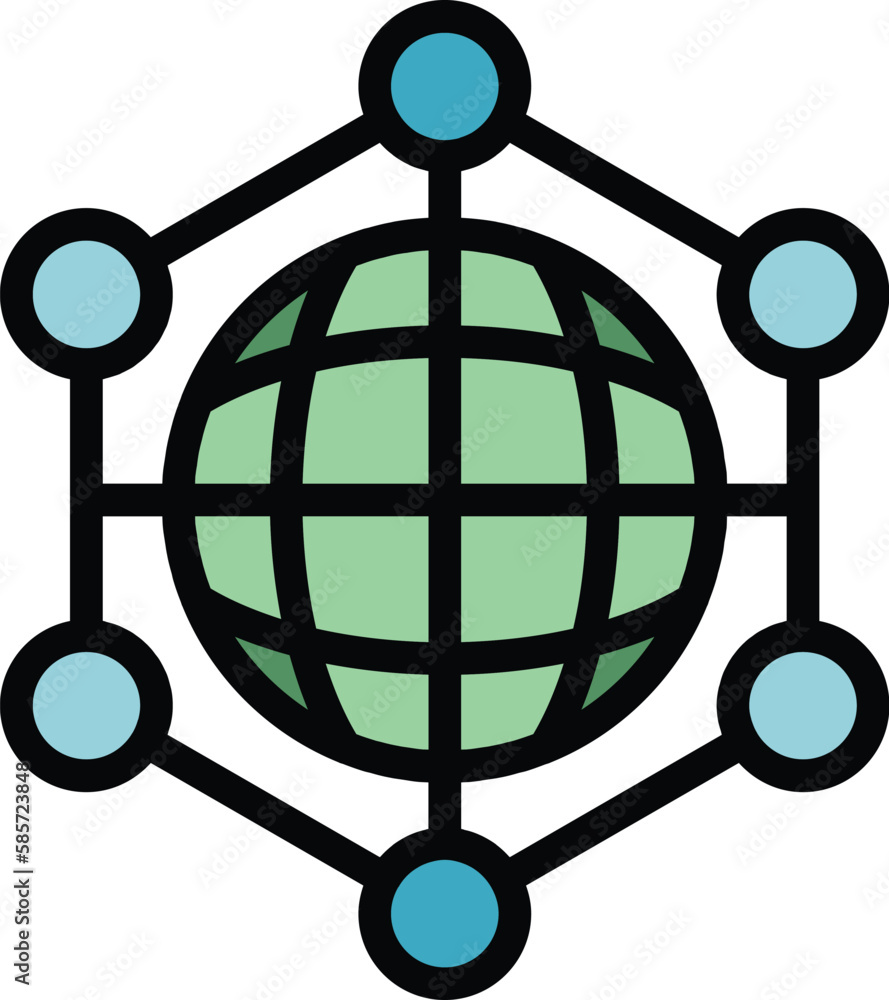 Poster big data globe icon. outline big data globe vector icon for web design isolated on white background 