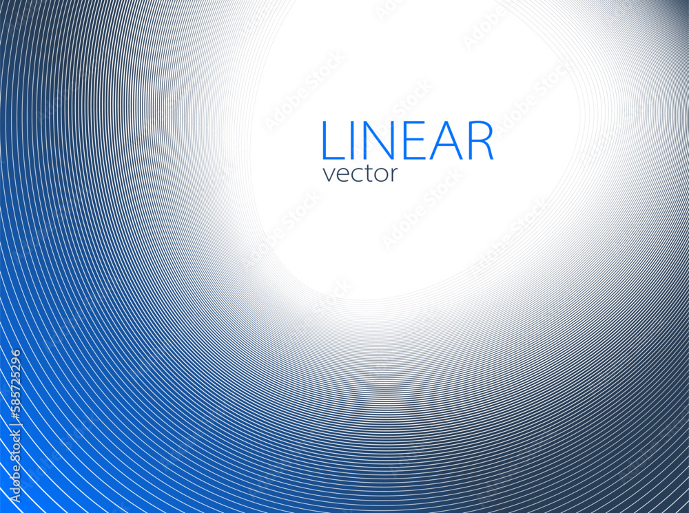 Poster blue lines in 3d perspective vector abstract background, dynamic linear minimal design, wave lied pa