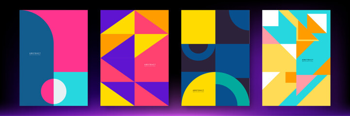 Obraz premium Vector poster background template with geometric designs vector