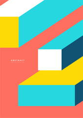 Background poster template with geometric shapes vector