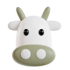3d cow on isolated white background